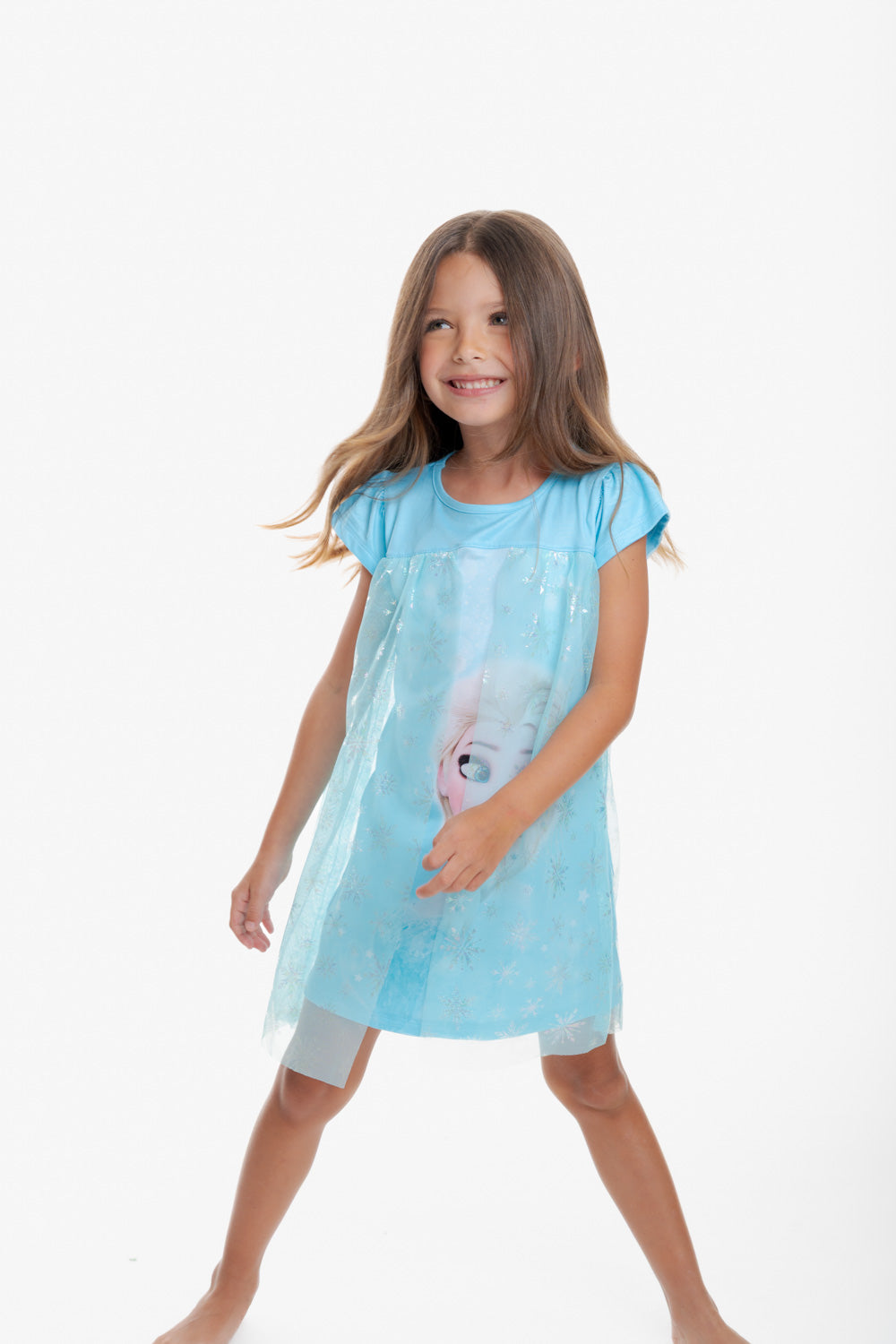 PIJAMA DE FROZEN TIPO BATOLA AZUL PARA NIÑA 2T A 5T