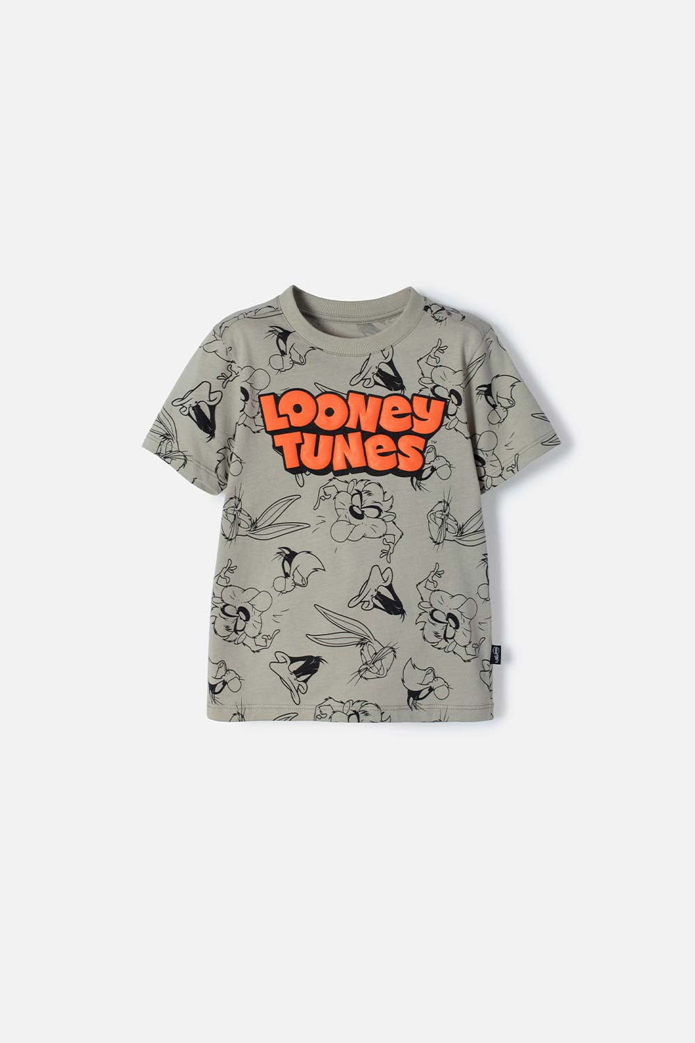 CAMISETA DE LOS LOONEY TUNES VERDE MANGA CORTA PARA NIÑO 2T A 5T