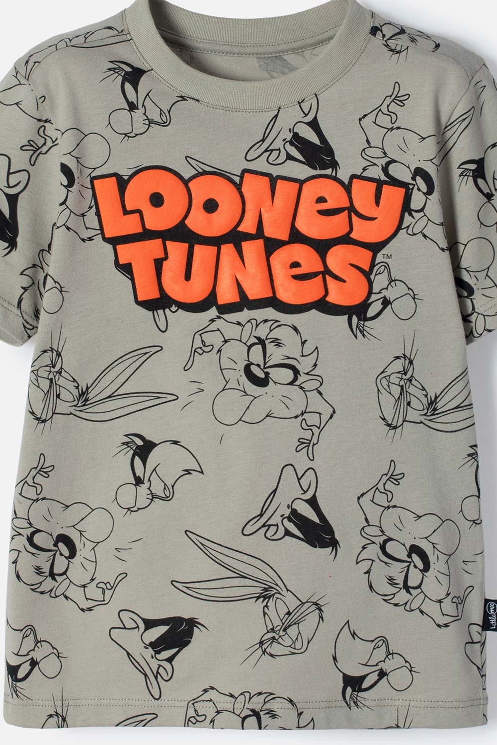 CAMISETA DE LOS LOONEY TUNES VERDE MANGA CORTA PARA NIÑO 2T A 5T