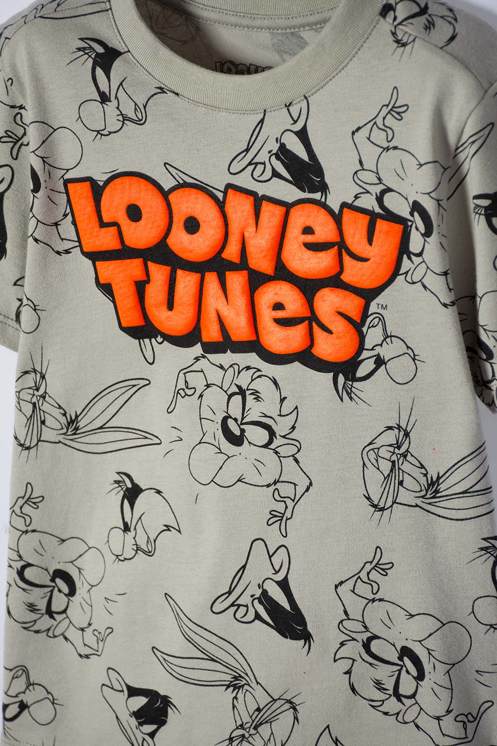CAMISETA DE LOS LOONEY TUNES VERDE MANGA CORTA PARA NIÑO 2T A 5T