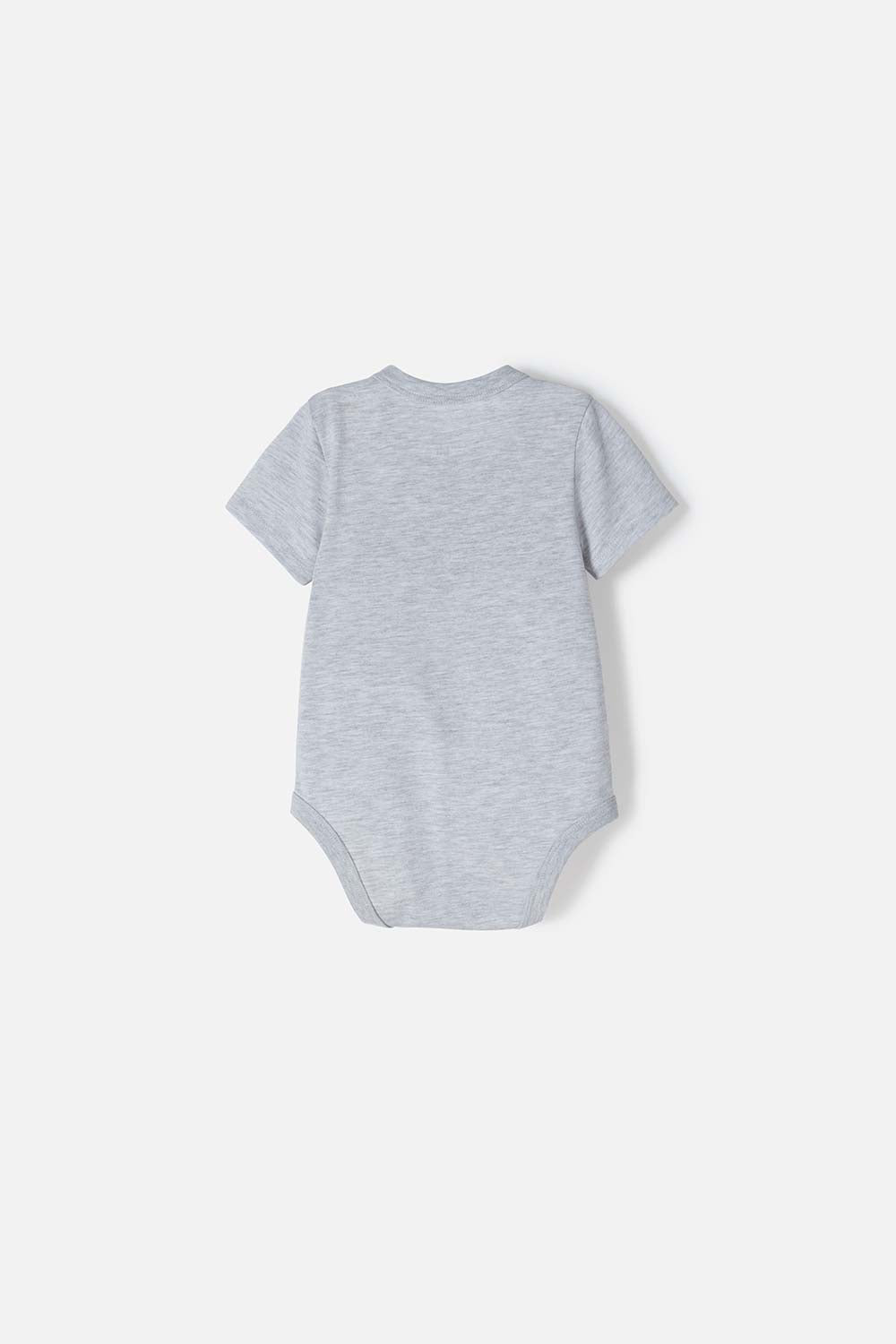 BODY DE MINNIE MOUSE GRIS JASPE MANGA CORTA PARA NIÑA