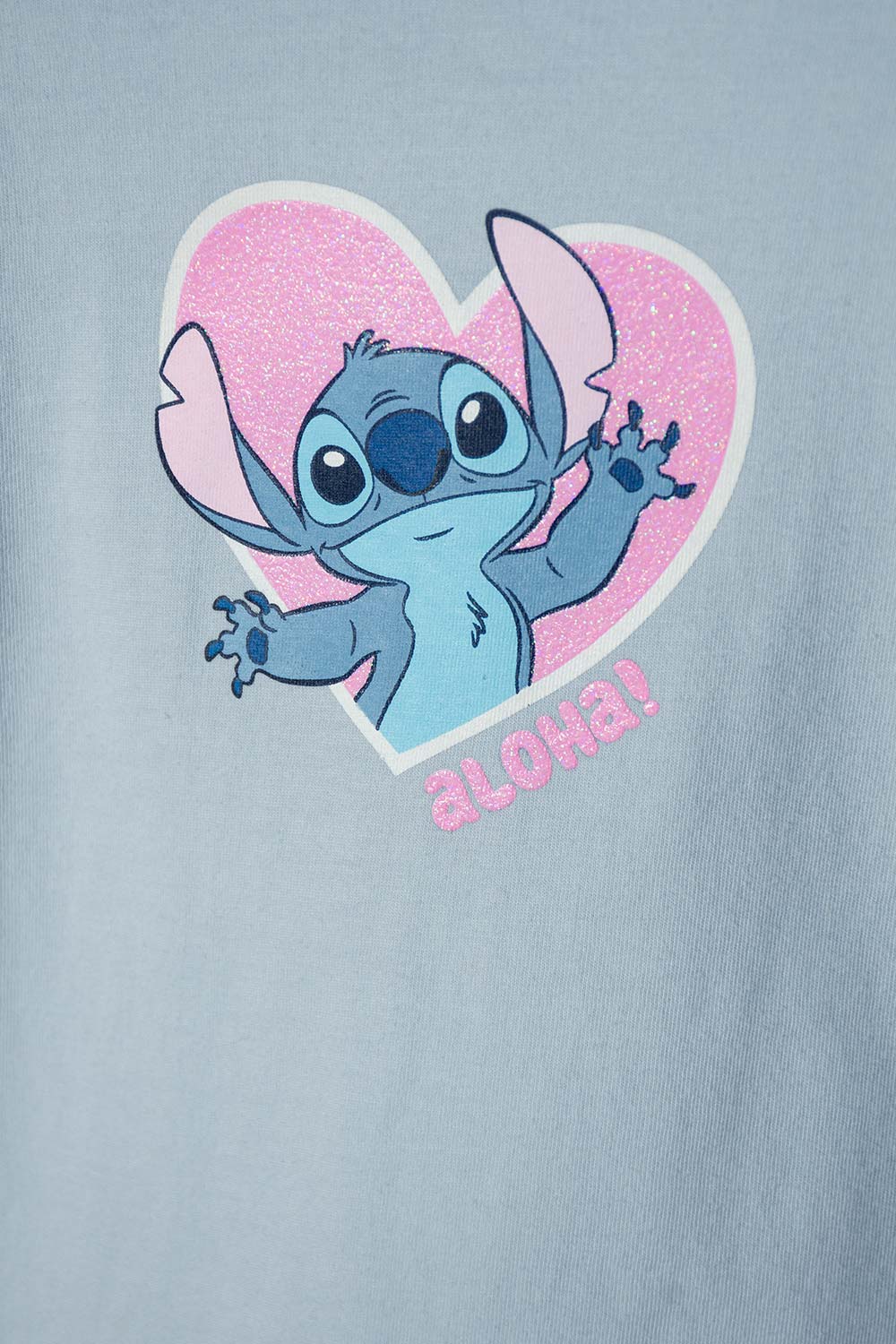 CAMISETA DE STITCH AZUL MANGA LARGA PARA NIÑA 2T A 5T