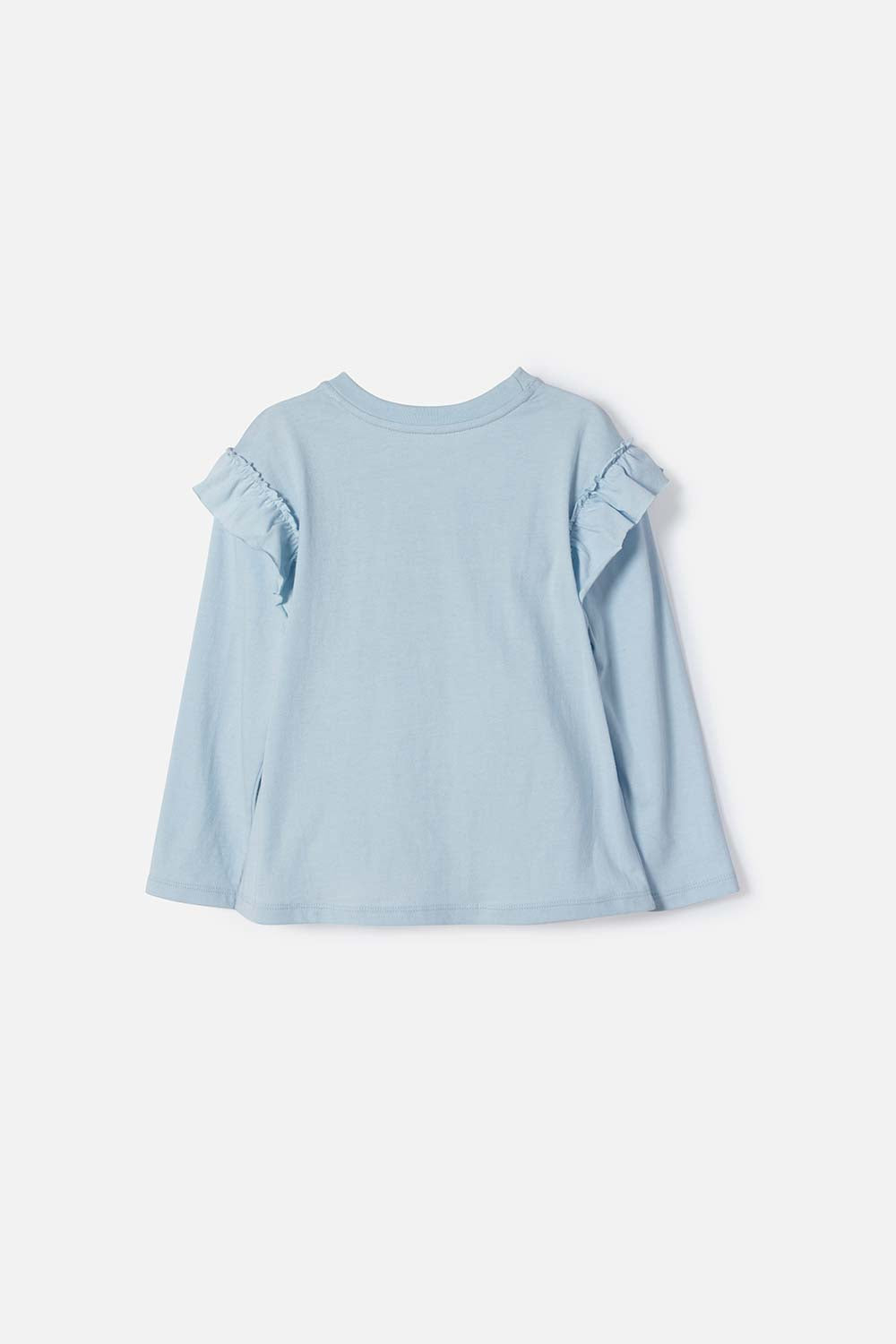 CAMISETA DE STITCH AZUL MANGA LARGA PARA NIÑA 2T A 5T