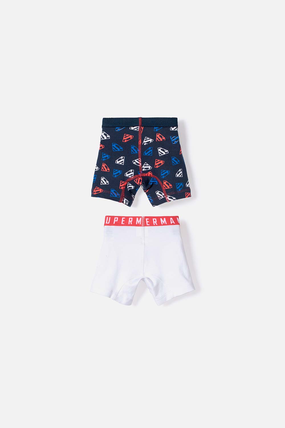PACK X2 BOXER DE SUPERMAN AZUL Y BLANCO PARA NIÑO 2T A 5T