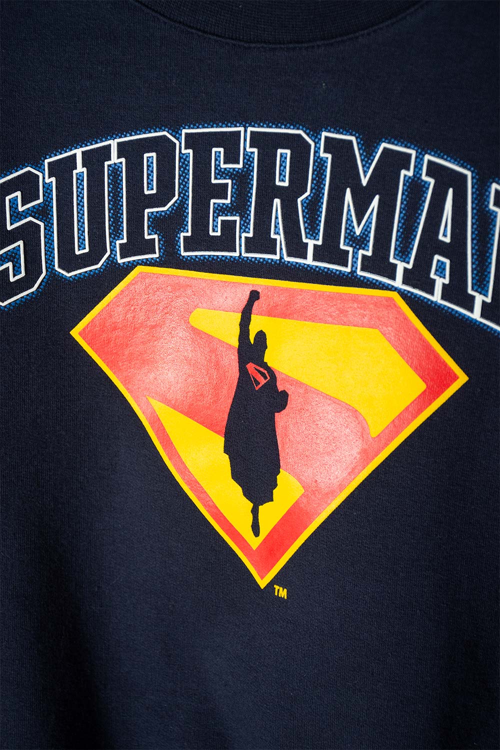 BUZO DE SUPERMAN AZUL OSCURO ESTAMPADO EN FRENTE PARA NIÑO 2T A 5T