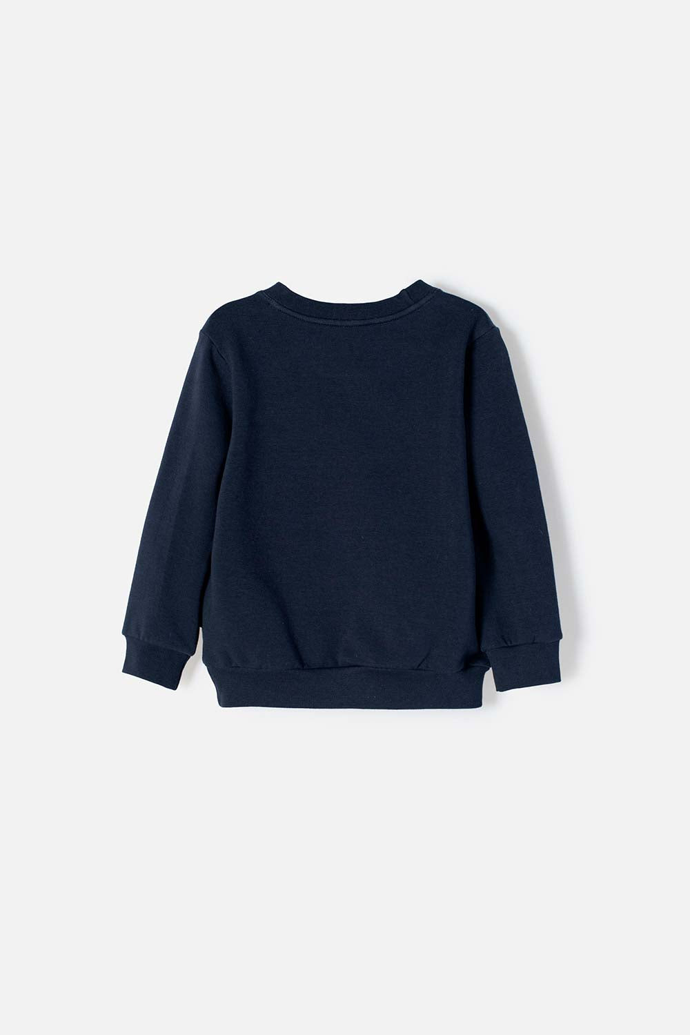 BUZO DE SUPERMAN AZUL OSCURO ESTAMPADO EN FRENTE PARA NIÑO 2T A 5T
