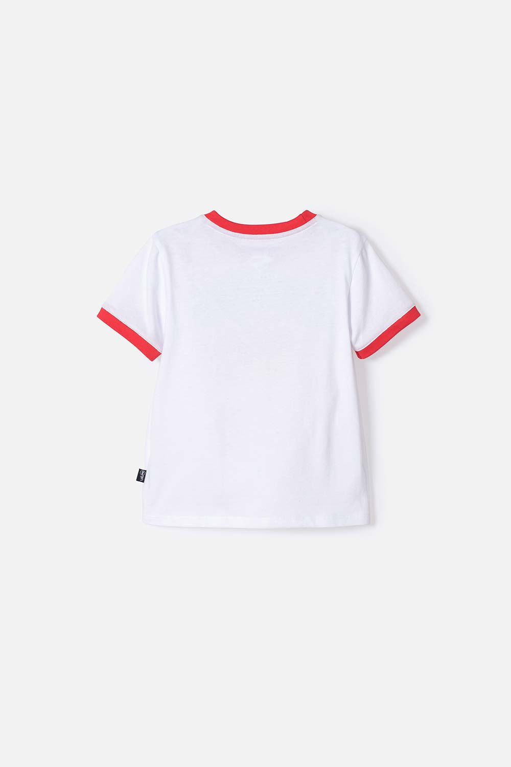 CAMISETA SE SUPERMAN BLANCA Y ROJA MANGA CORTA PARA NIÑO 2T A 5T