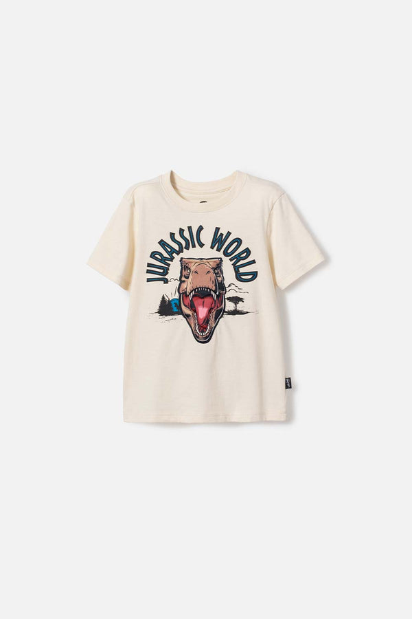 CAMISETA DE JURASSIC WORLD CAFÉ MANGA CORTA PARA NIÑO 2T A 5T
