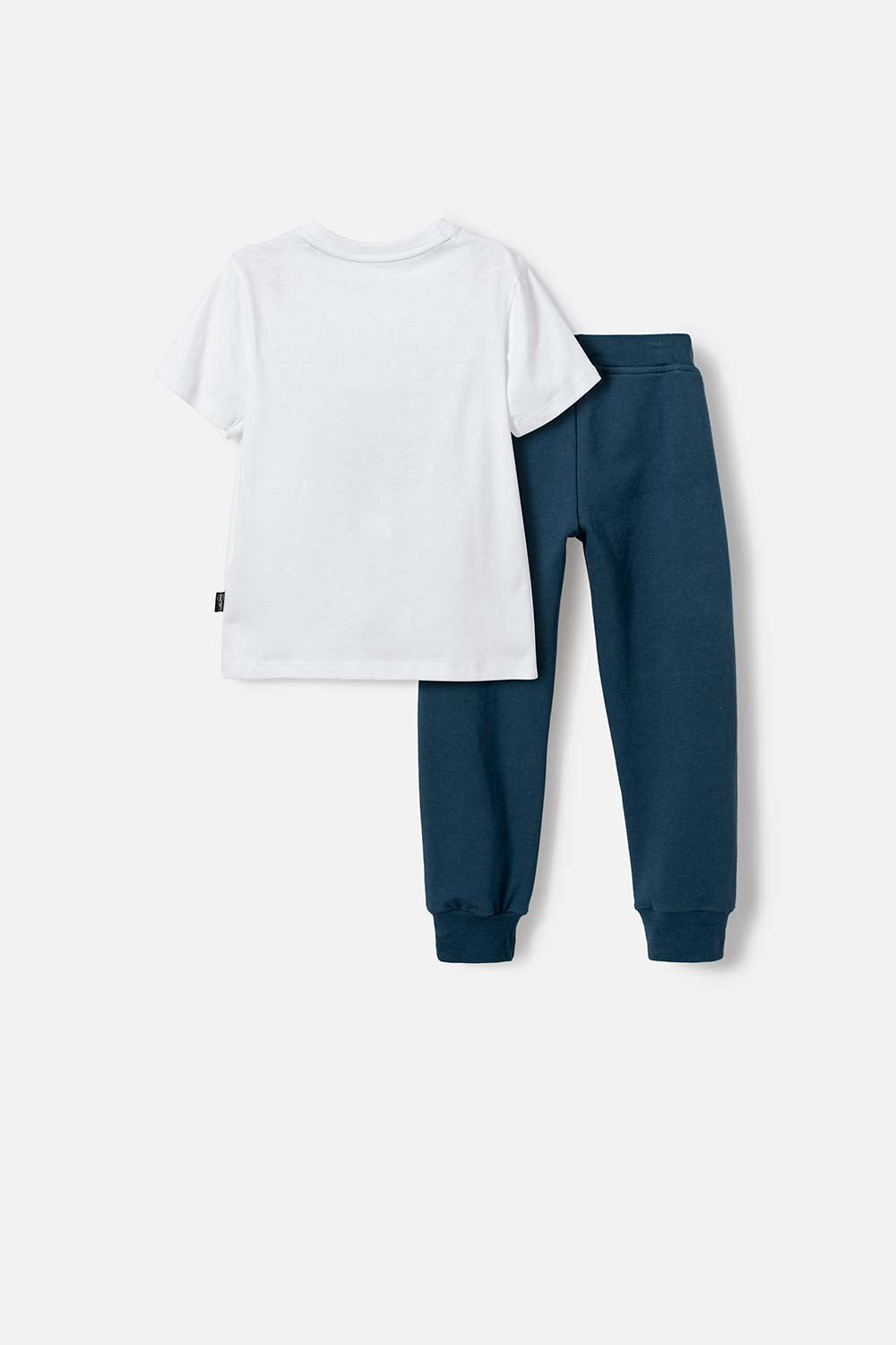 CONJUNTO DE JURASSIC WORLD BLANCO Y AZUL DE PANTALÓN LARGO PARA NIÑO 2T A 5T