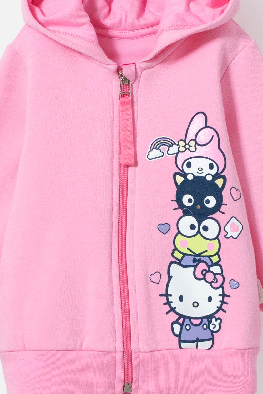 BUZO DE HELLO KITTY ROSADO CON CAPUCHA PARA BEBÉ NIÑA