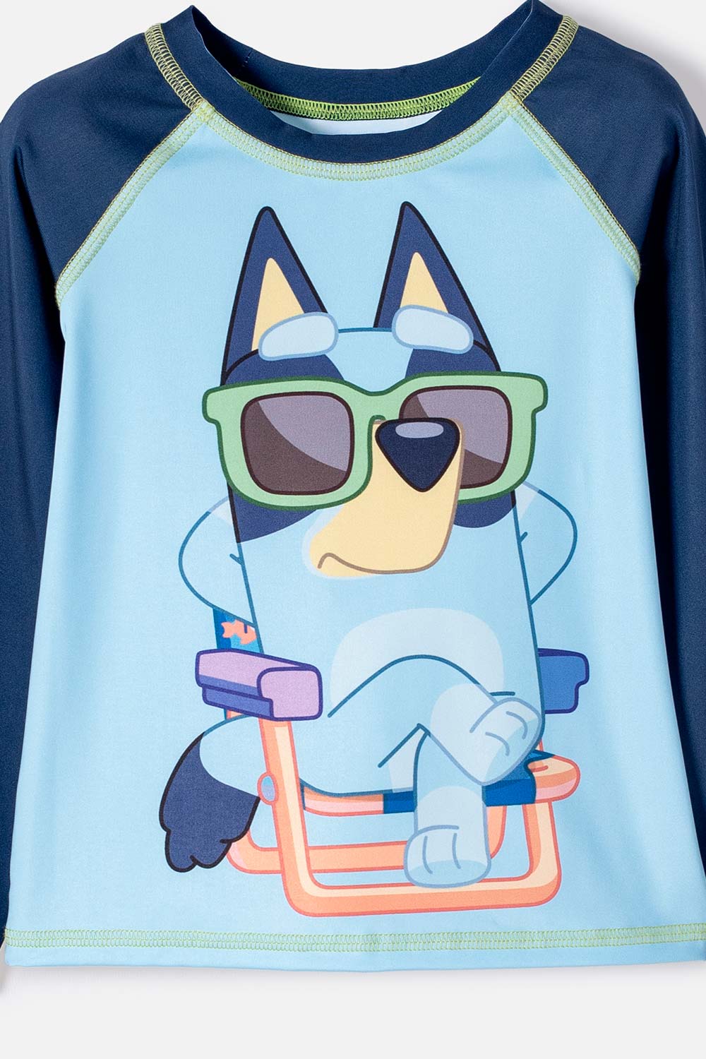 CONJUNTO BAÑO DE BLUEY MULTICOLOR DE CAMISETA MANGA LARGA PARA NIÑO 2T A 6T