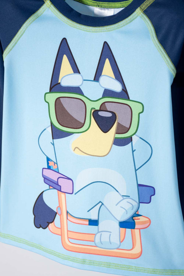 CONJUNTO BAÑO DE BLUEY MULTICOLOR DE CAMISETA MANGA LARGA PARA NIÑO 2T A 6T