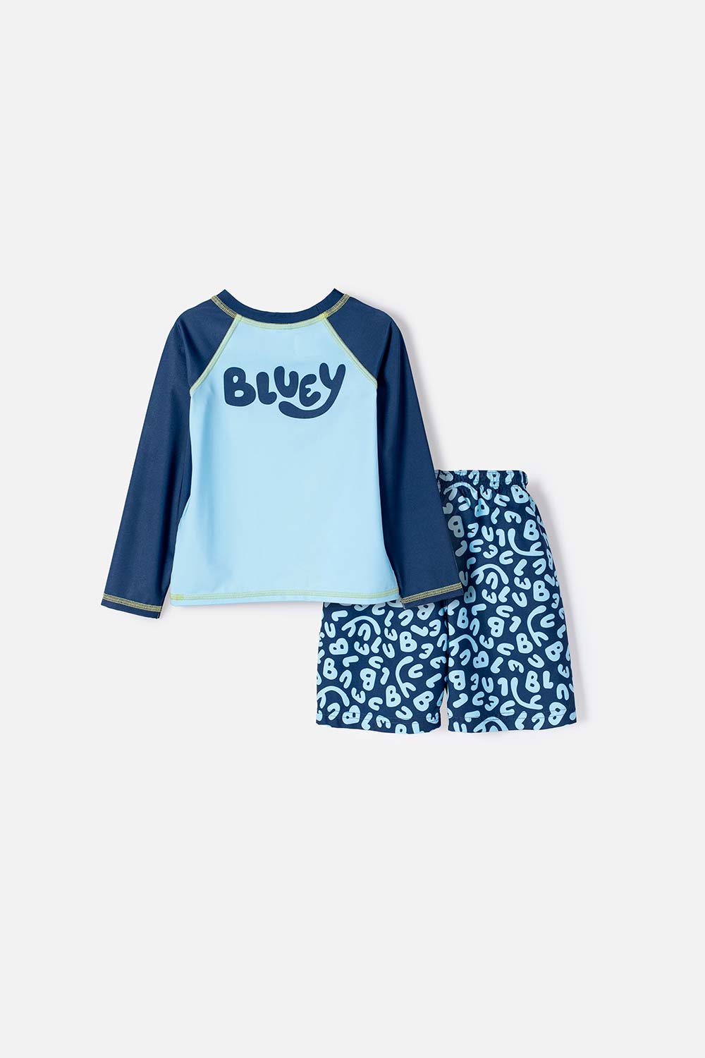 CONJUNTO BAÑO DE BLUEY MULTICOLOR DE CAMISETA MANGA LARGA PARA NIÑO 2T A 6T