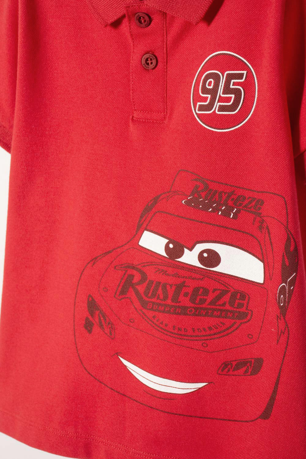 CAMISETA TIPO POLO DE CARS ROJO PARA NIÑO 2T A 5T