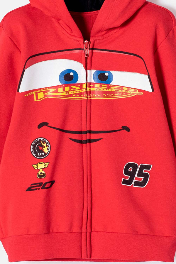 BUZO DE CARS CON CAPUCHA ROJO PARA NIÑO 2T A 6T