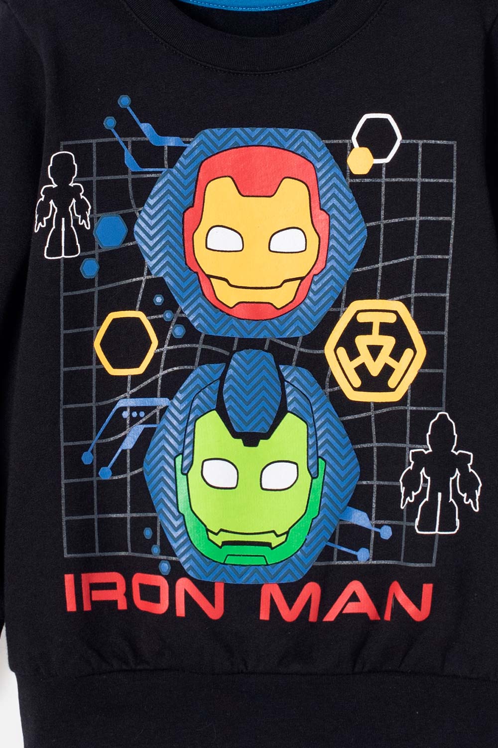 BUZO DE IRONMAN CERRADO NEGRO PARA NIÑO 2T A 5T