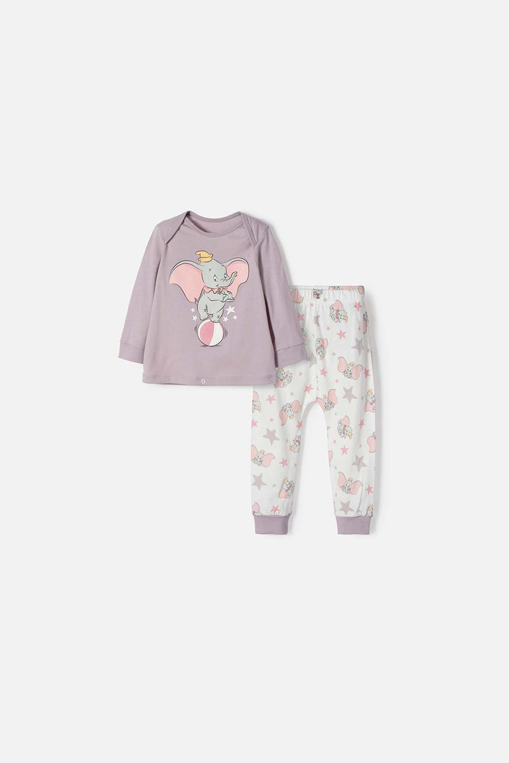 PIJAMA DE DUMBO CON PANTALÓN LARGO MULTICOLOR PARA BEBÉ NIÑA