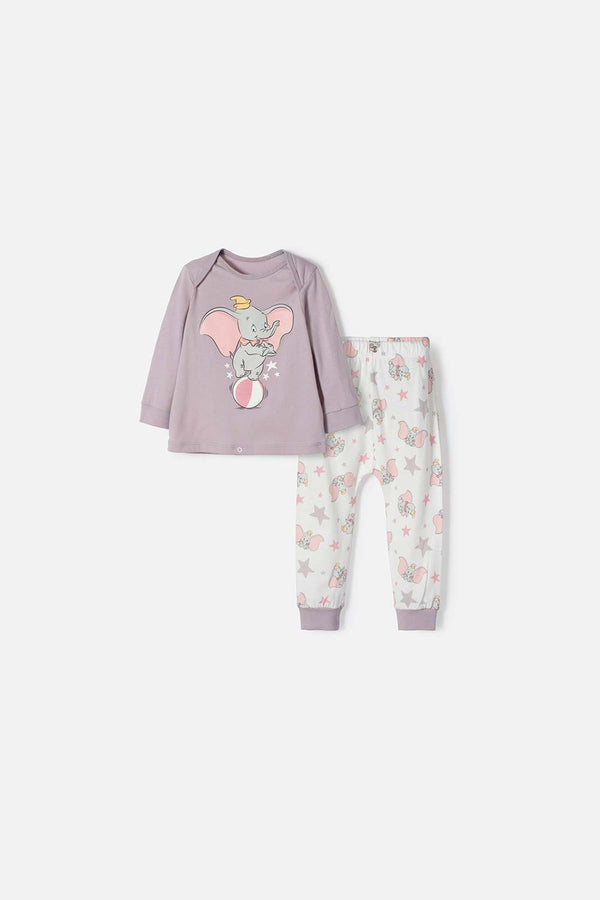 PIJAMA DE DUMBO CON PANTALÓN LARGO MULTICOLOR PARA BEBÉ NIÑA