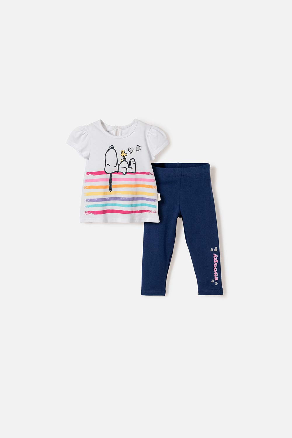 CONJUNTO DE SNOOPY MANGA CORTA MULTICOLOR PARA NIÑA 2T A 5T