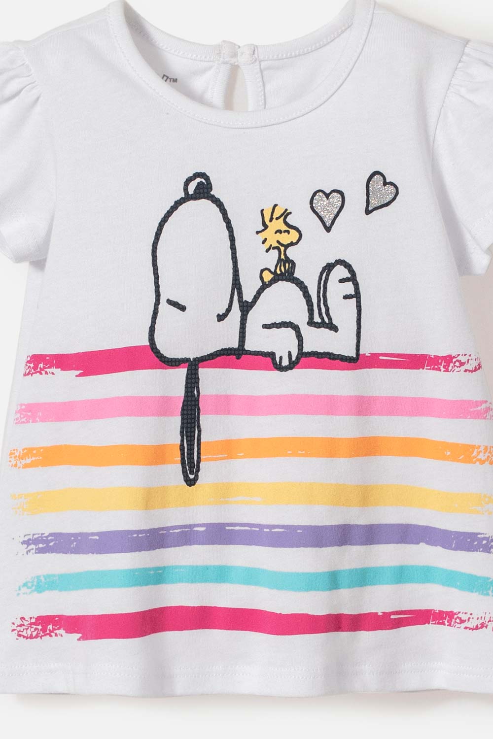 CONJUNTO DE SNOOPY MANGA CORTA MULTICOLOR PARA BEBÉ NIÑA