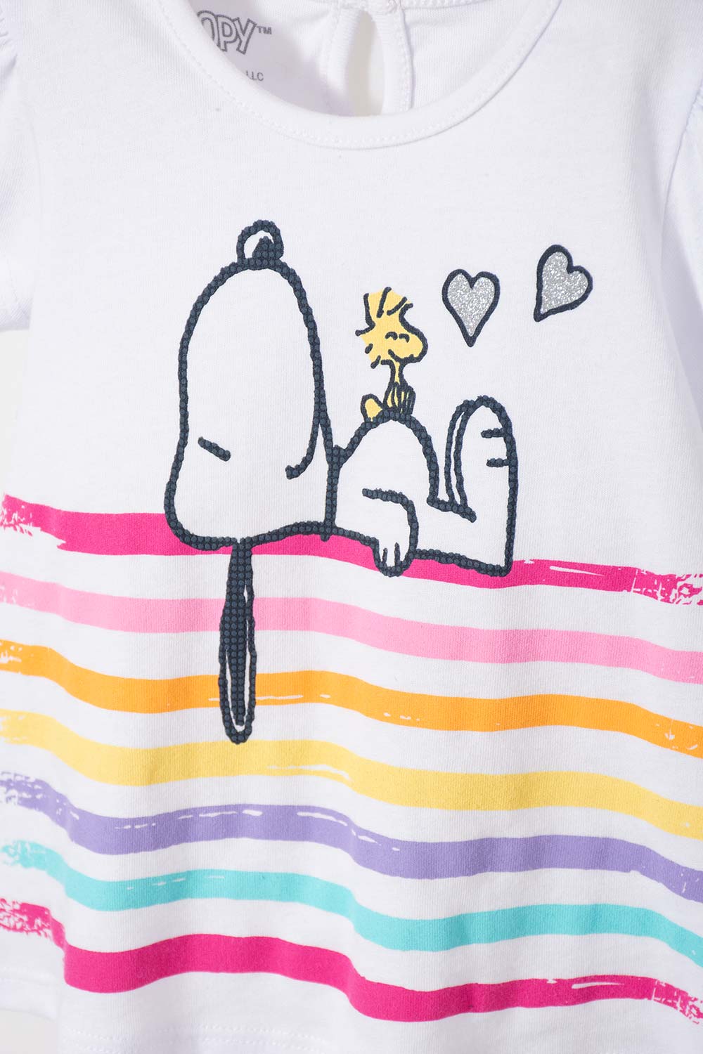 CONJUNTO DE SNOOPY MANGA CORTA MULTICOLOR PARA BEBÉ NIÑA
