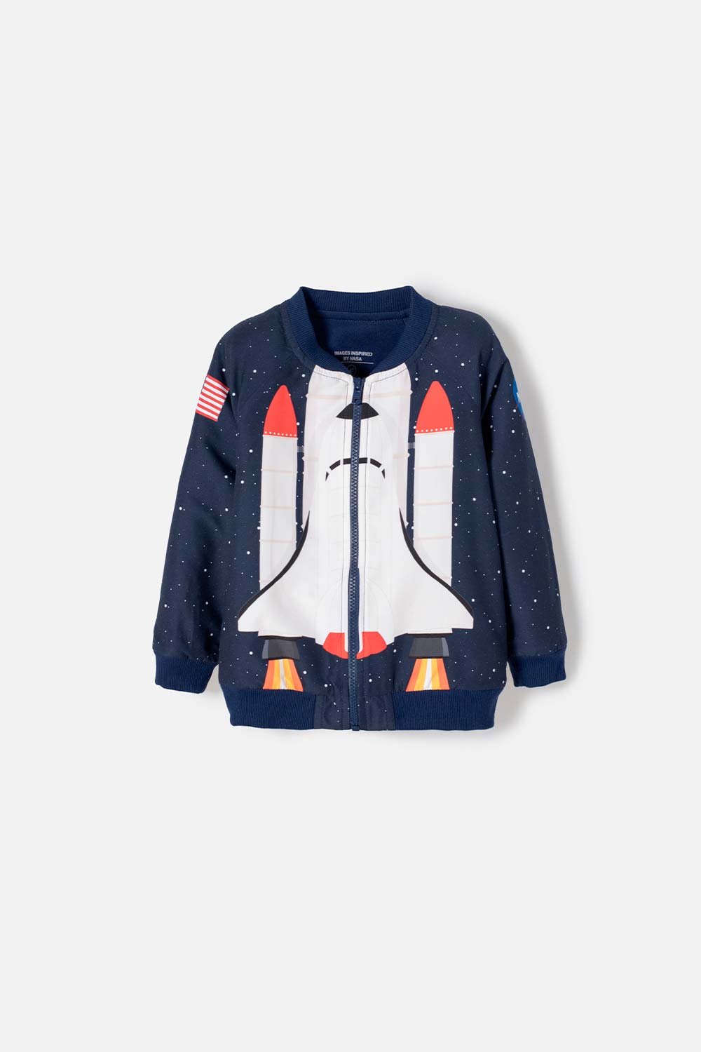 CHAQUETA DE LA NASA CON CIERRE AZUL PARA NIÑO 2T A 5T