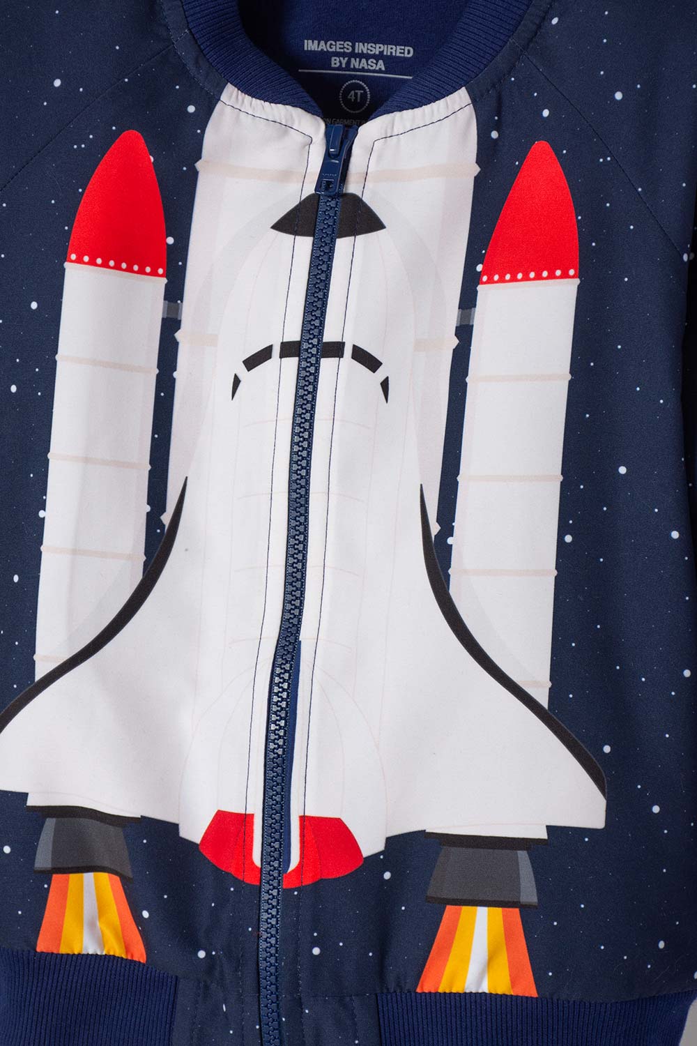 CHAQUETA DE LA NASA CON CIERRE AZUL PARA NIÑO 2T A 5T