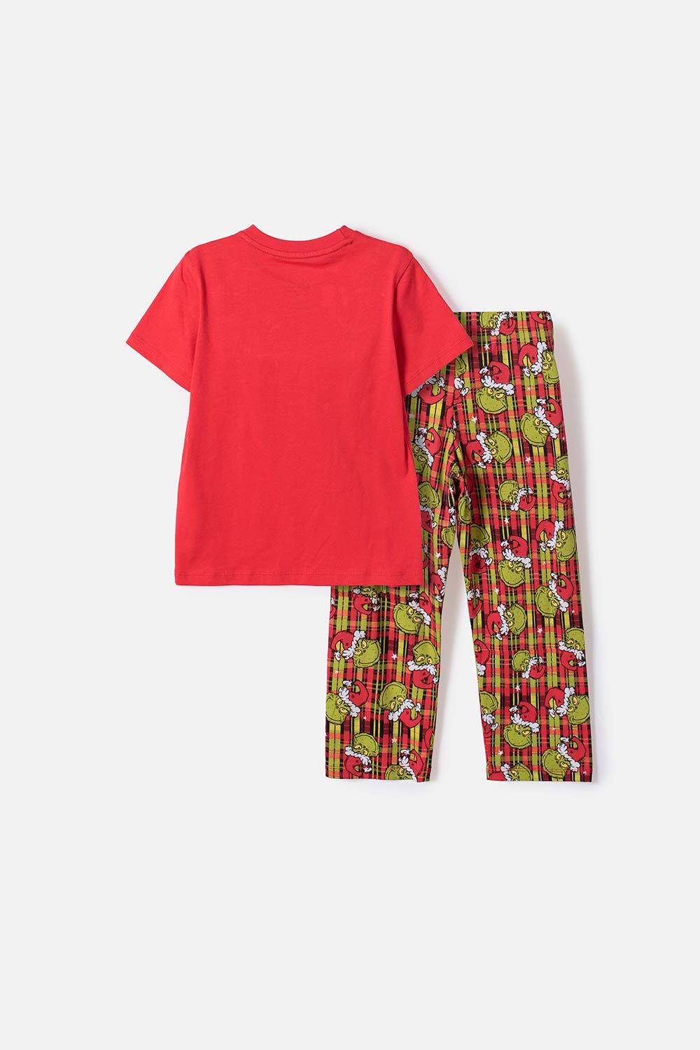 PIJAMA DE GRINCH PANTALÓN LARGO ROJO PARA NIÑO 2T A 5T