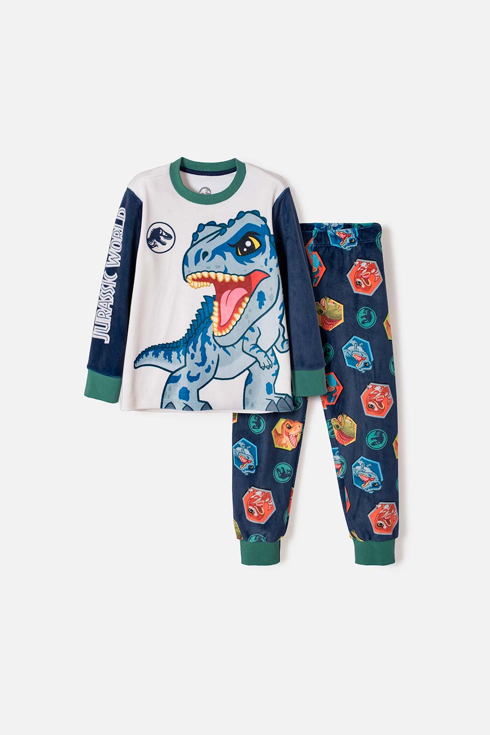 PIJAMA DE JURASSIC WORLD PANTALÓN LARGO MULTICOLOR PARA NIÑO 2T A 6T