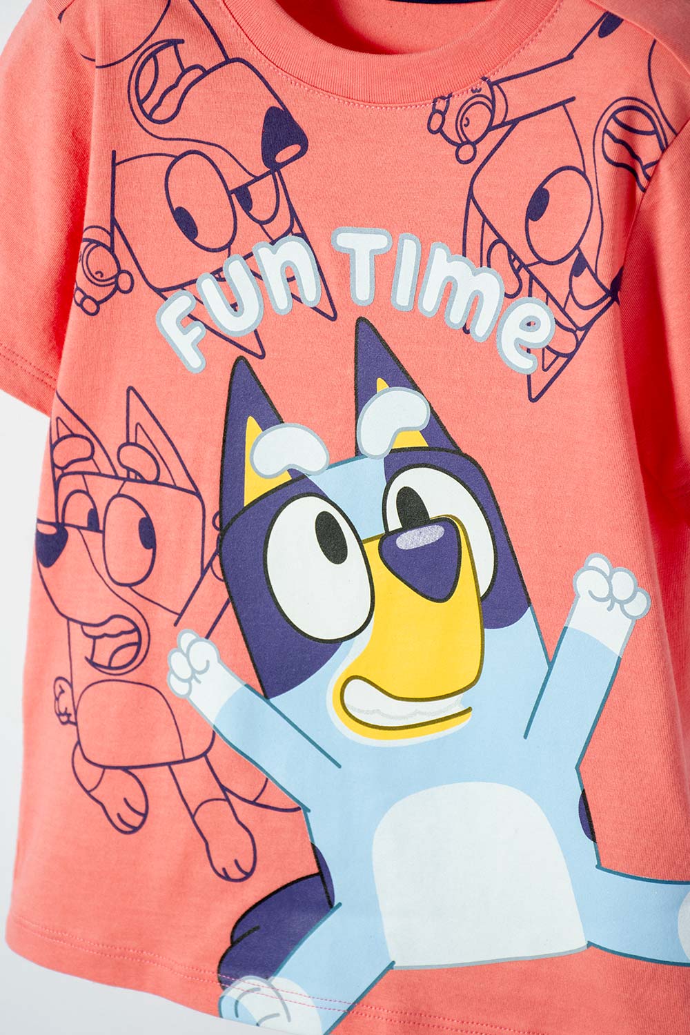 CAMISETA DE BLUEY MANGA CORTA SALMON PARA NIÑO 2T A 6T