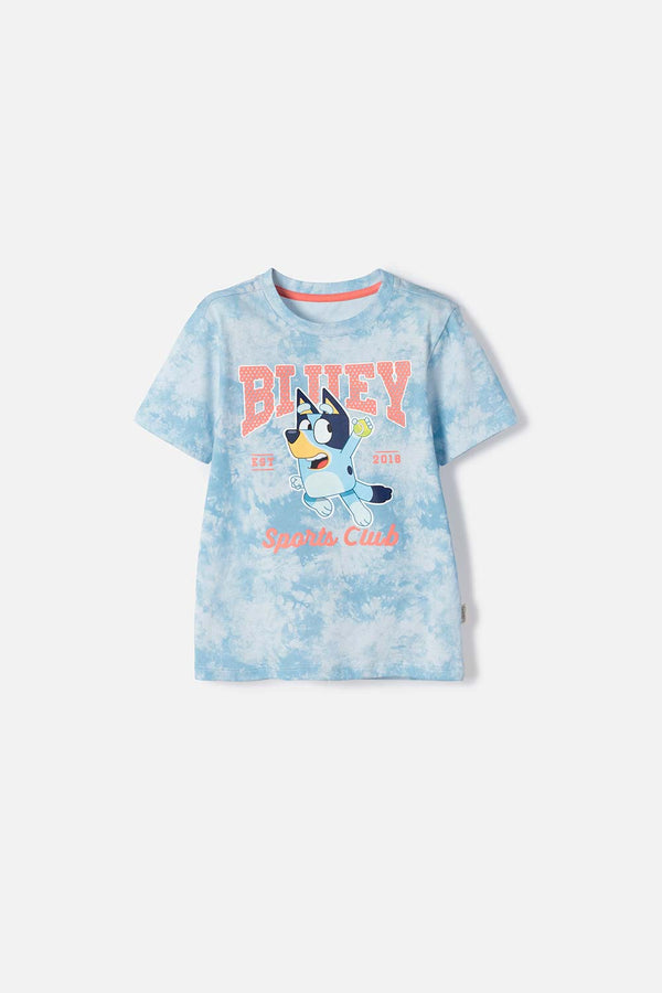 CAMISETA DE BLUEY MANGA CORTA AZUL PARA NIÑO DE 2T A 6T