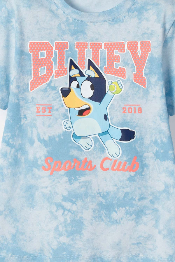 CAMISETA DE BLUEY MANGA CORTA AZUL PARA NIÑO DE 2T A 6T