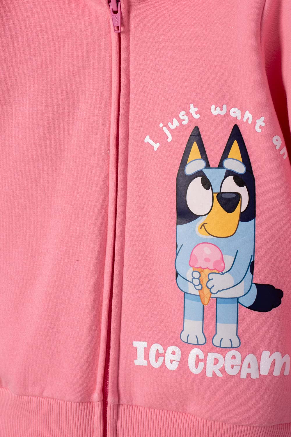 BUZO DE BLUEY ROSADO DE DISEÑO ABIERTO PARA NIÑA 2T A 6T