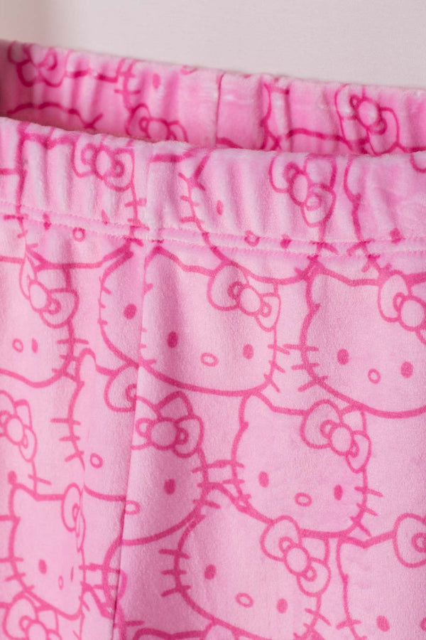 PIJAMA DE HELLO KITTY PANTALÓN LARGO ROSADO PARA NIÑA 2T A 6T
