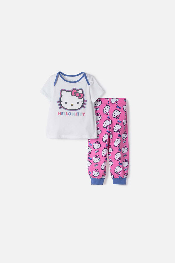 PIJAMA DE HELLO KITTY PANTALÓN LARGO MULTICOLOR PARA BEBÉ NIÑA