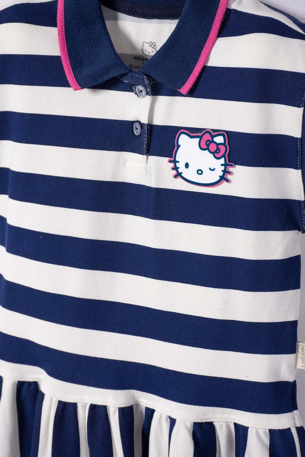 VESTIDO DE HELLO KITTY MANGA CORTA MULTICOLOR PARA NIÑA 2T A 6T