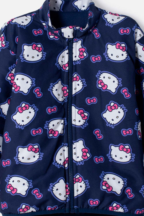 CHAQUETA DE HELLO KITTY CON CIERRE AZUL PARA NIÑA 2T A 6T