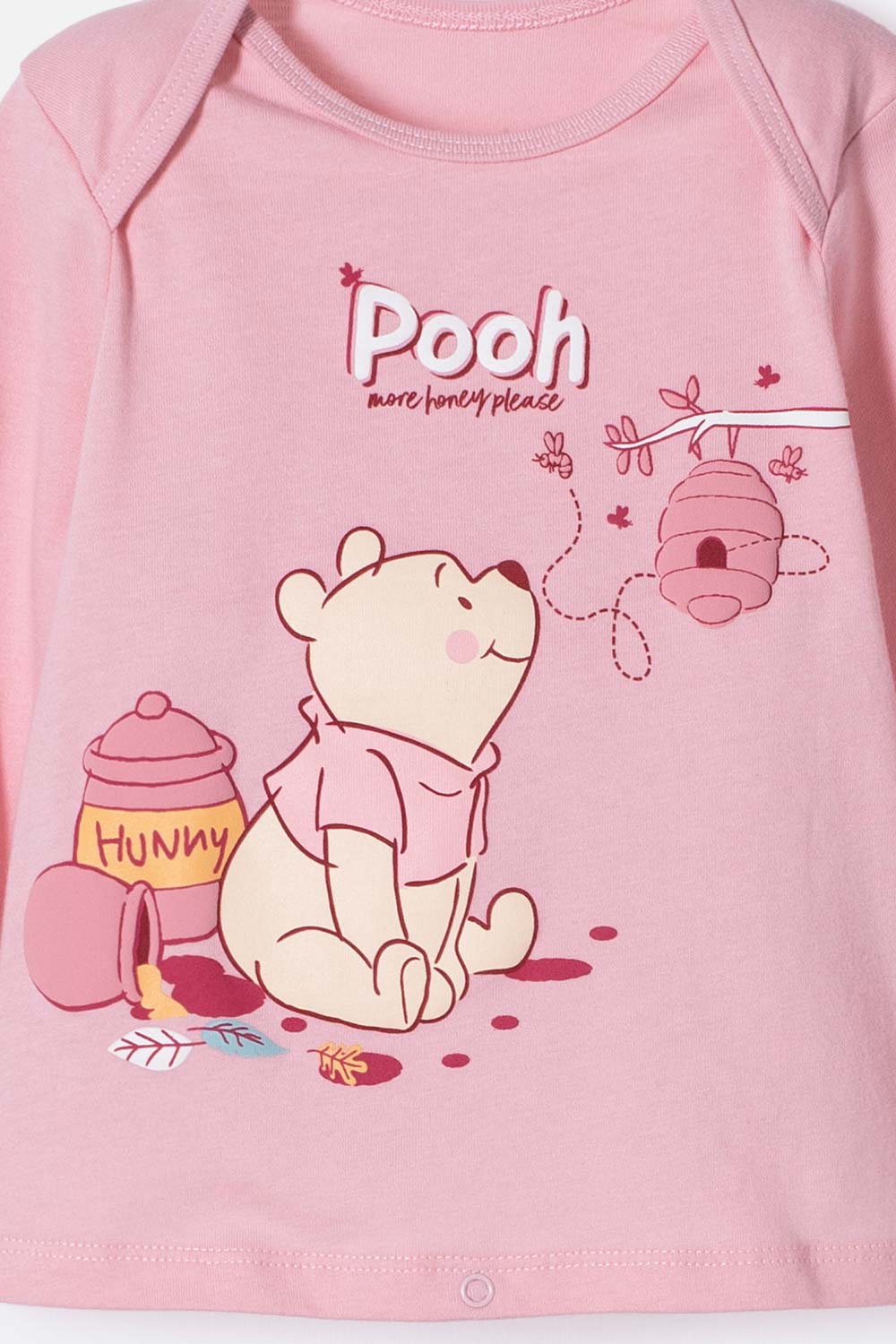 PIJAMA DE WINNIE THE POOH PANTALÓN LARGO ROSADO PARA BEBÉ NIÑA
