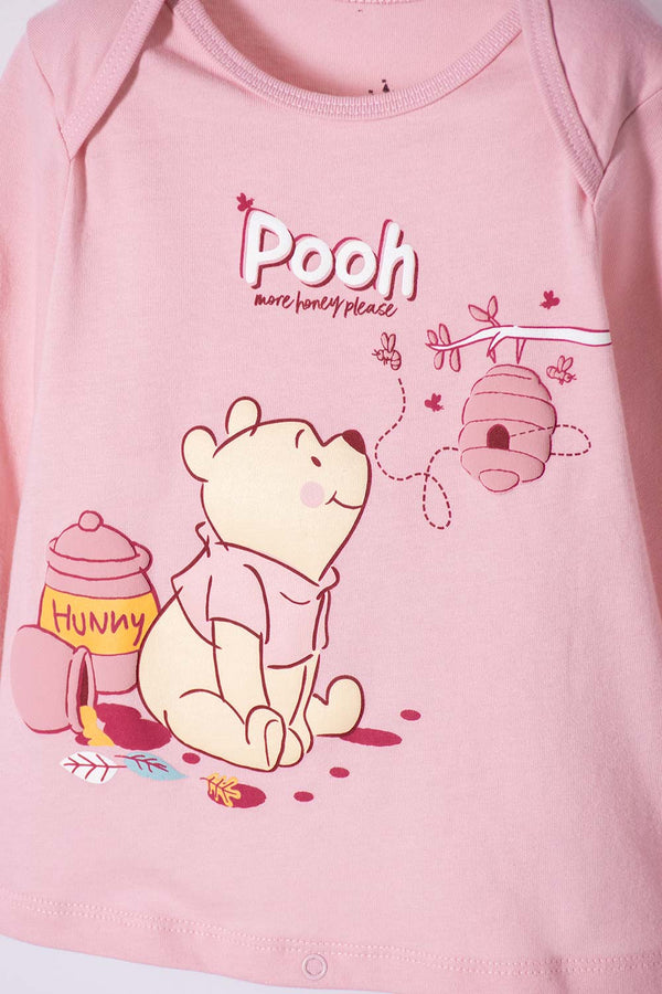 PIJAMA DE WINNIE THE POOH PANTALÓN LARGO ROSADO PARA BEBÉ NIÑA