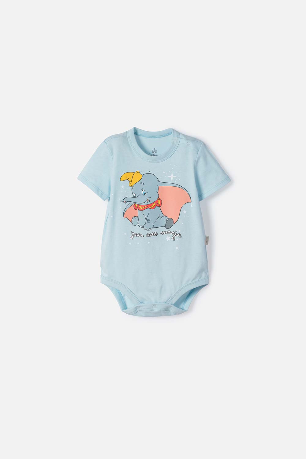 BODY DE DUMBO MANGA CORTA AZUL PARA BEBÉ NIÑA