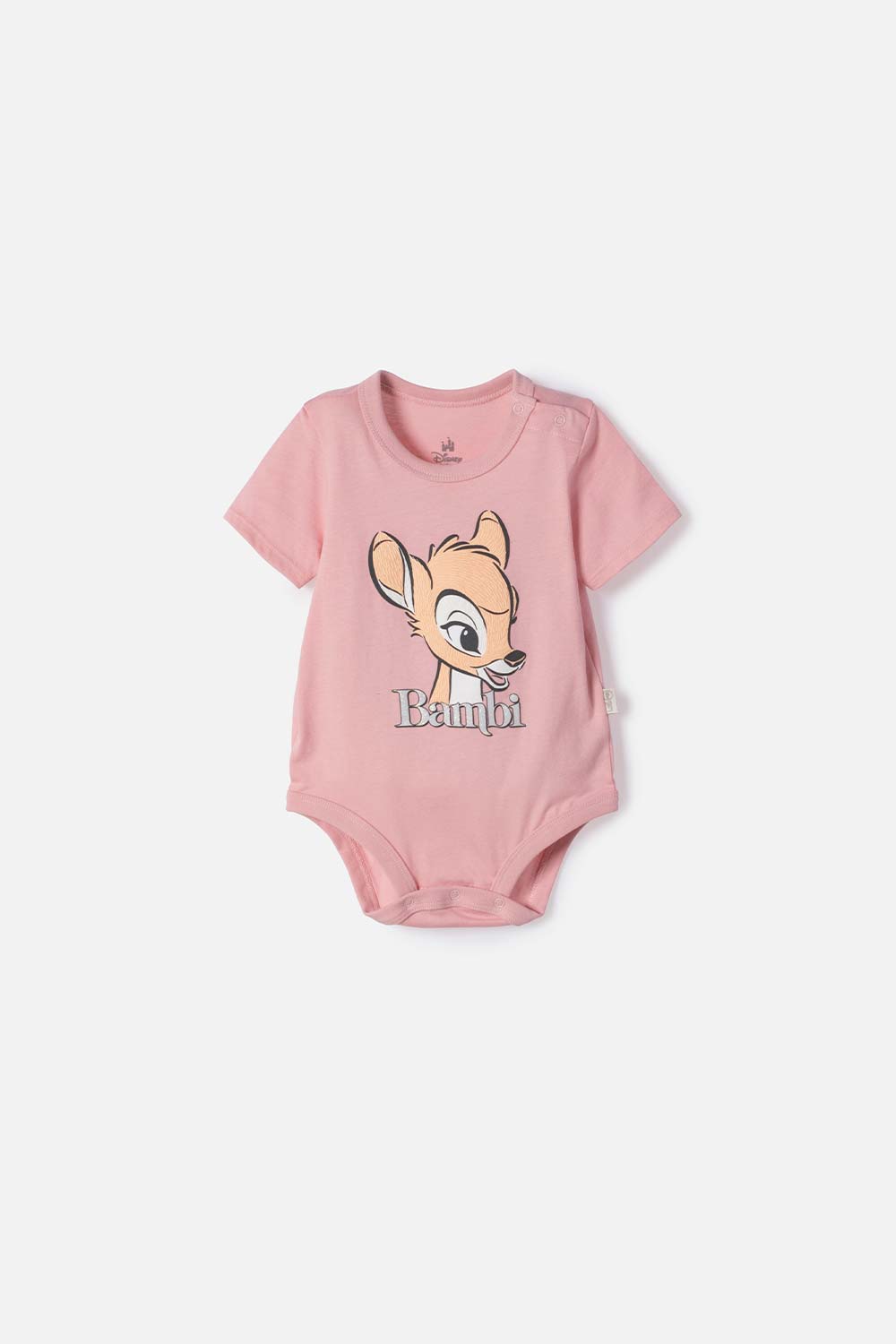 BODY DE BAMBI MANGA CORTA ROSADO PARA BEBÉ NIÑA
