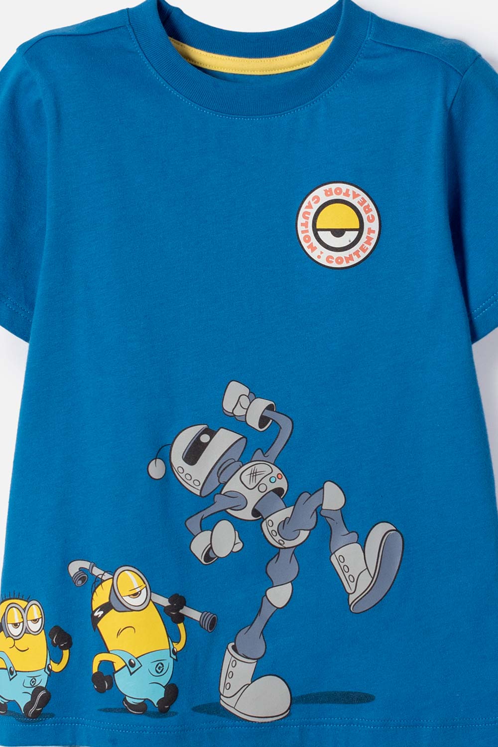 CAMISETA DE MINIONS MANGA CORTA AZUL PARA NIÑO 2T A 6T