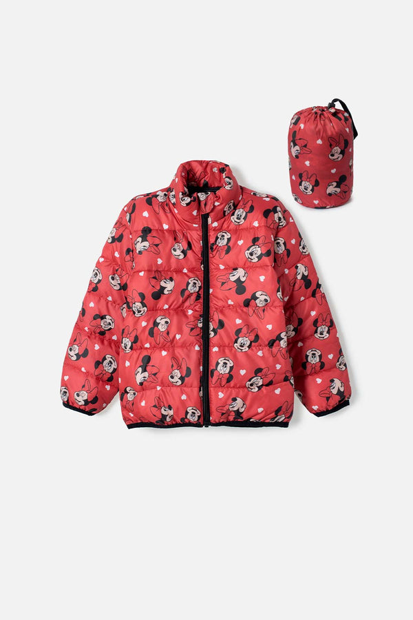 CHAQUETA DE MINNIE MOUSE CON CIERRE FRONTAL ROJO PARA NIÑA 2T A 6T