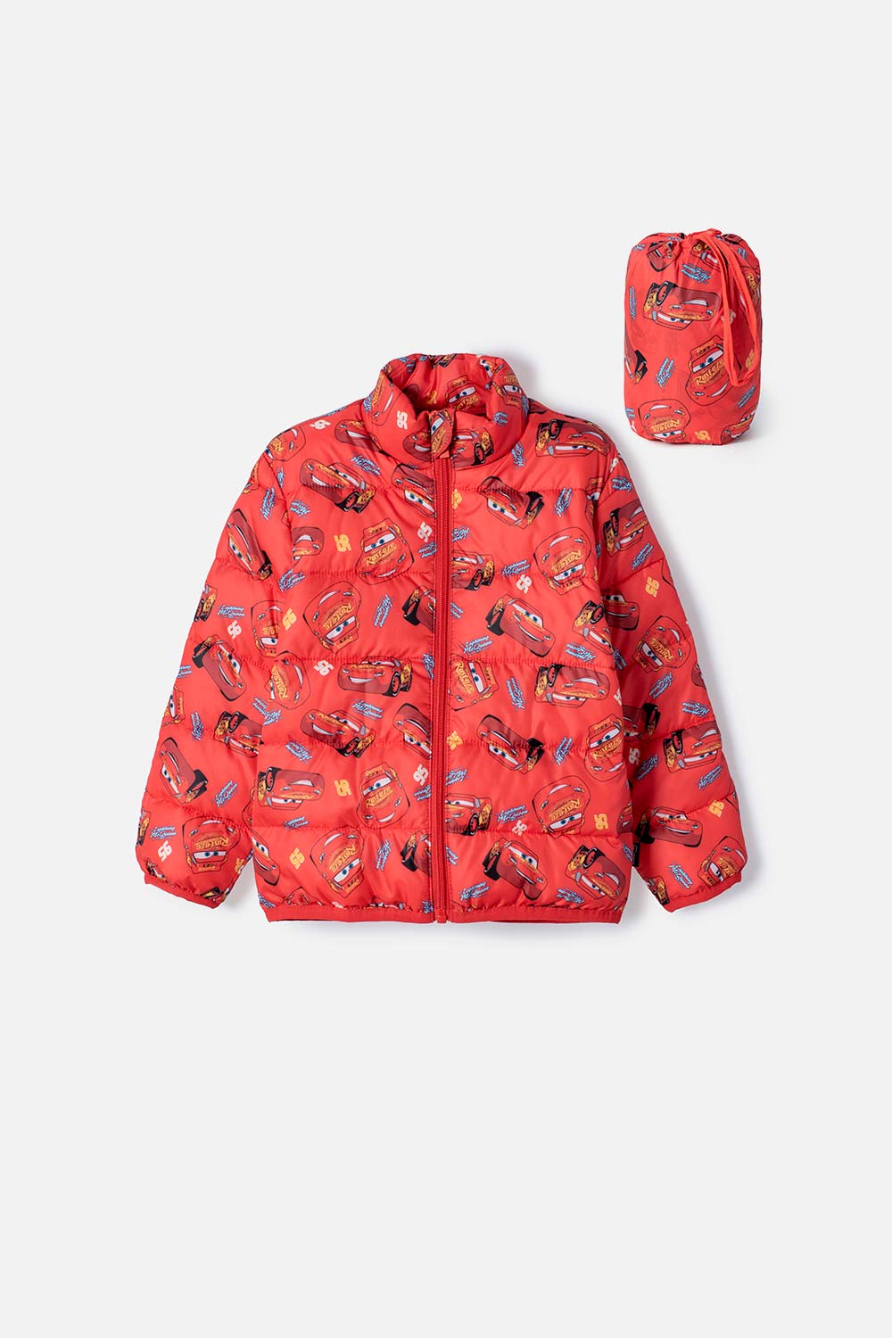 CHAQUETA DE CARS CON CIERRE FRONTAL ROJO PARA NIÑO 2T A 6T