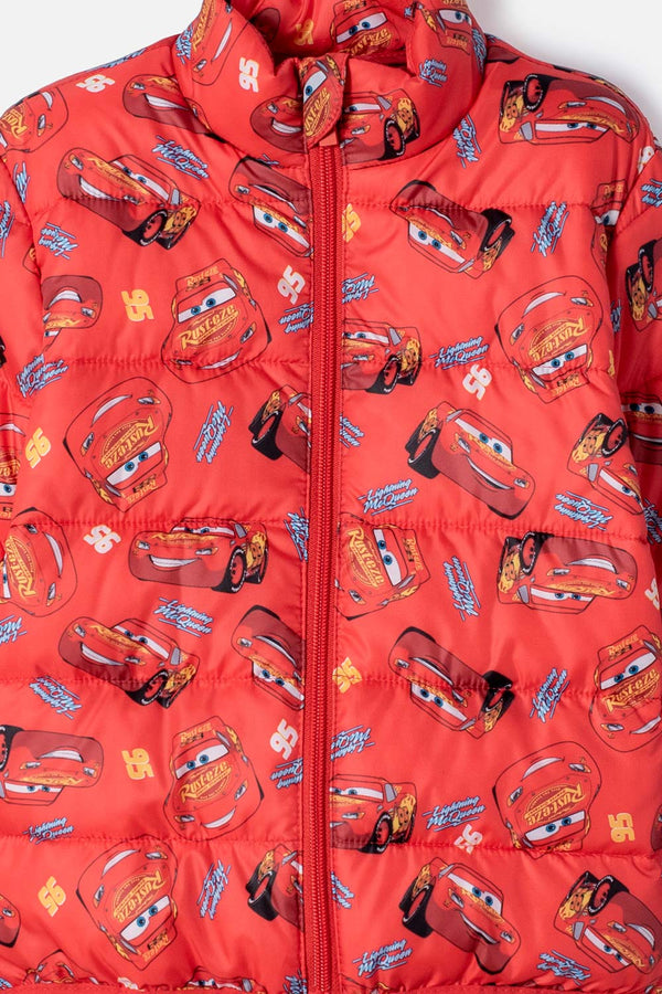 CHAQUETA DE CARS CON CIERRE FRONTAL ROJO PARA NIÑO 2T A 6T