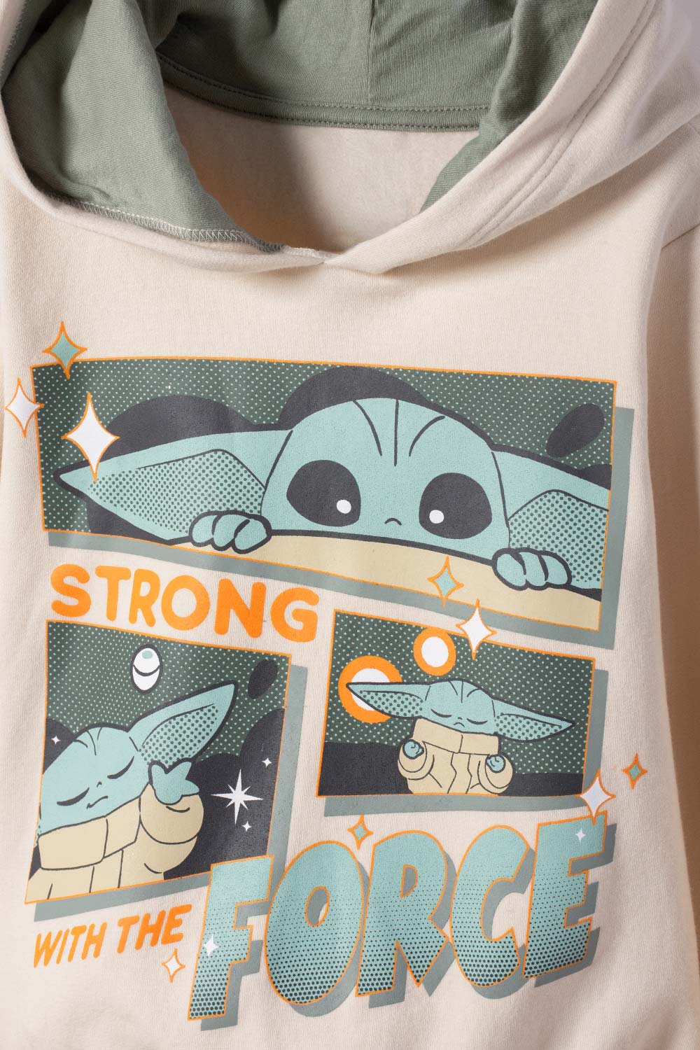 BUZO DE MANDALORIAN CON CAPUCHA ALMENDRA PARA NIÑO 2T A 6T