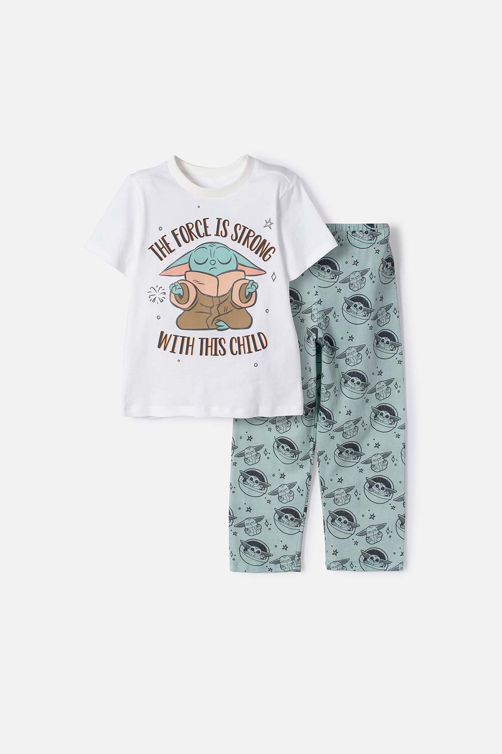 PIJAMA DE MANDALORIAN PANTALÓN LARGO MULTICOLOR PARA NIÑO 2T A 6T