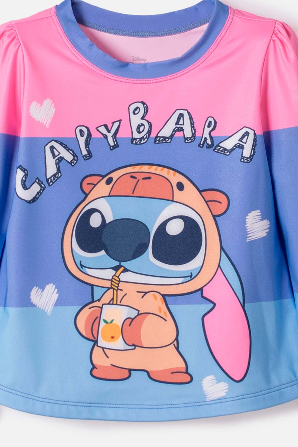 CONJUNTO DE BAÑO DE STITCH Y CAPYBARA MULTICOLOR PARA NIÑA