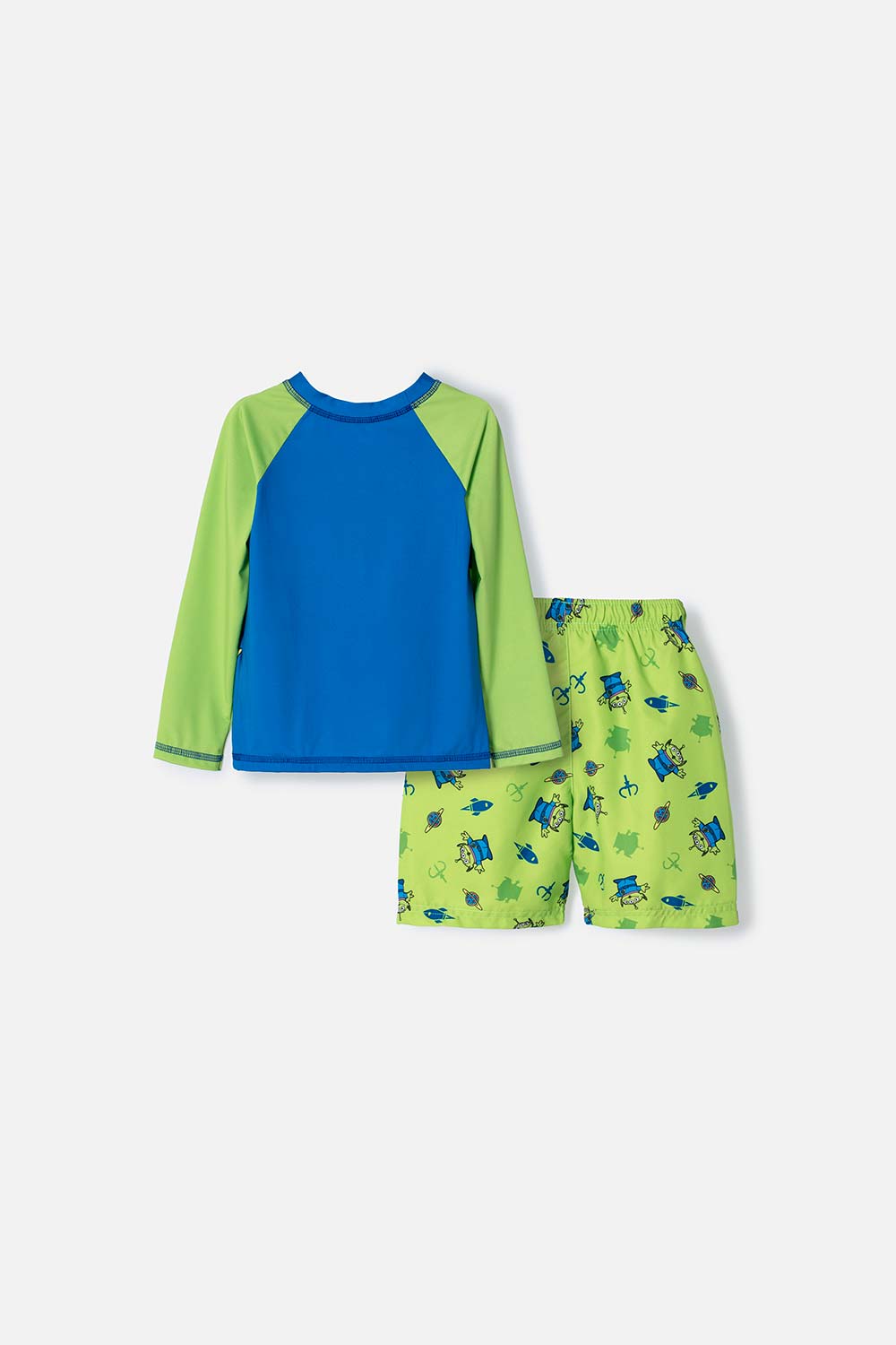 CONJUNTO DE BAÑO DE TOY STORY VERDE Y AZUL PARA NIÑO 3T A 6T