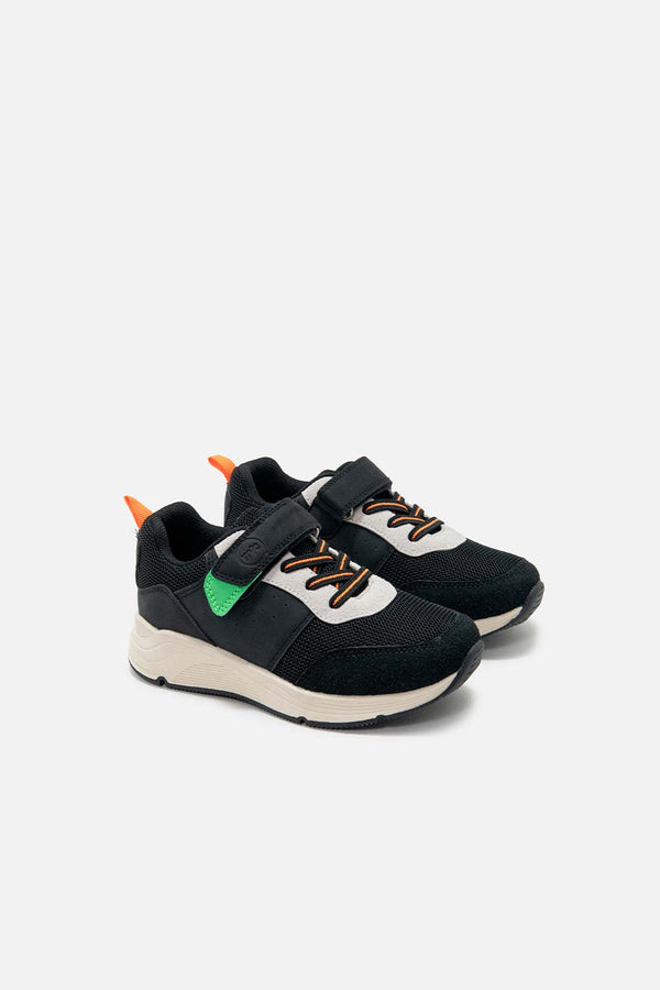 TENIS DE MIC NEGRO Y BLANCO PARA NIÑO